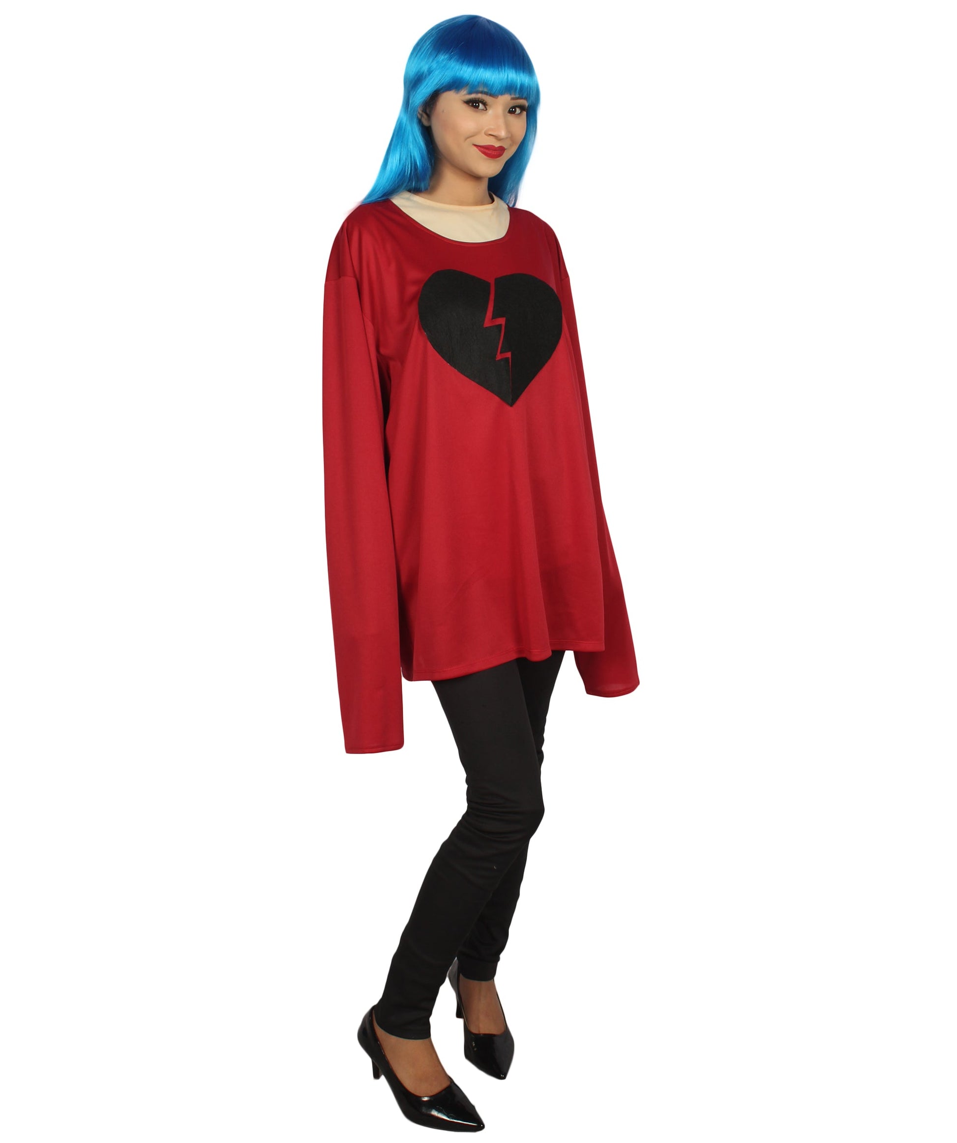 Wine Red My Heart Is Broken Long Sleeve Costume