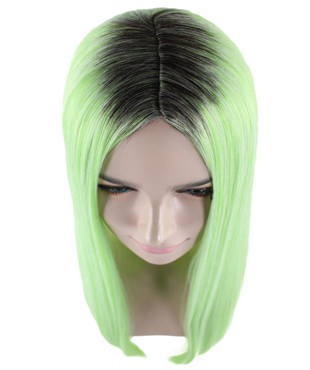 Celebrity Womens Wig | Ombre Green Long Wig | Premium Breathable Capless Cap