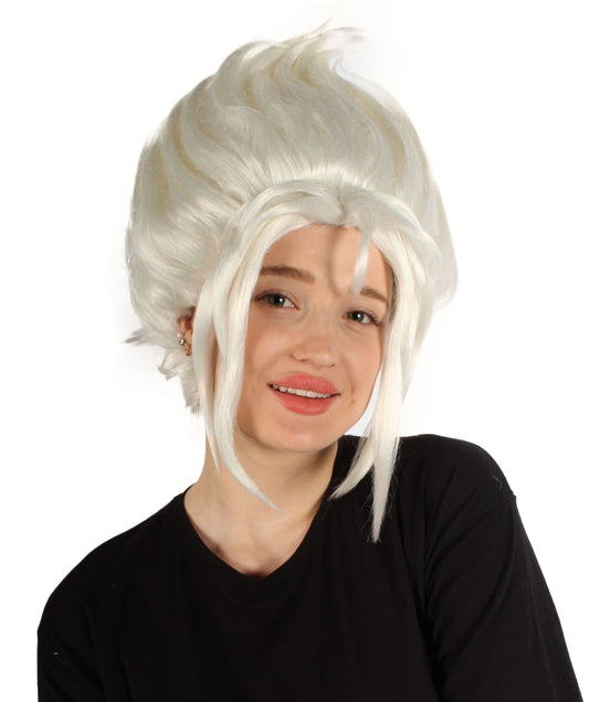 Women's Animated Movie Frost-talent Fairy White Updo Wig