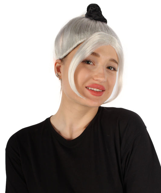 Women's White Rose Ponytail Wig