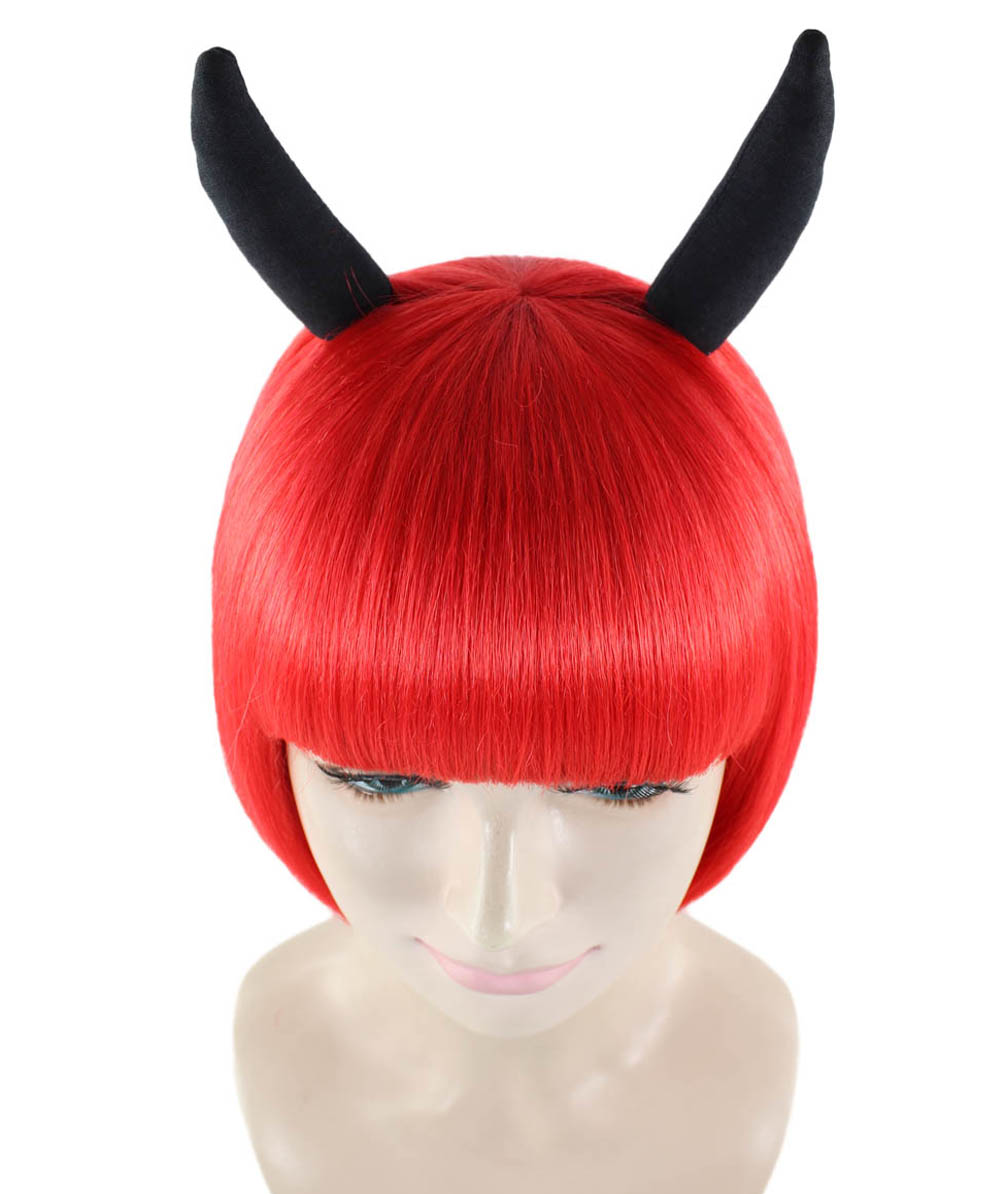 Red Devil Wig with Horns