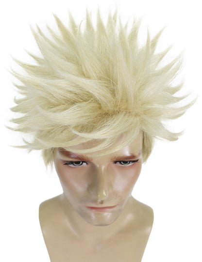 HPO Men's Japanese Superhero Manga Blonde Spiky Wig