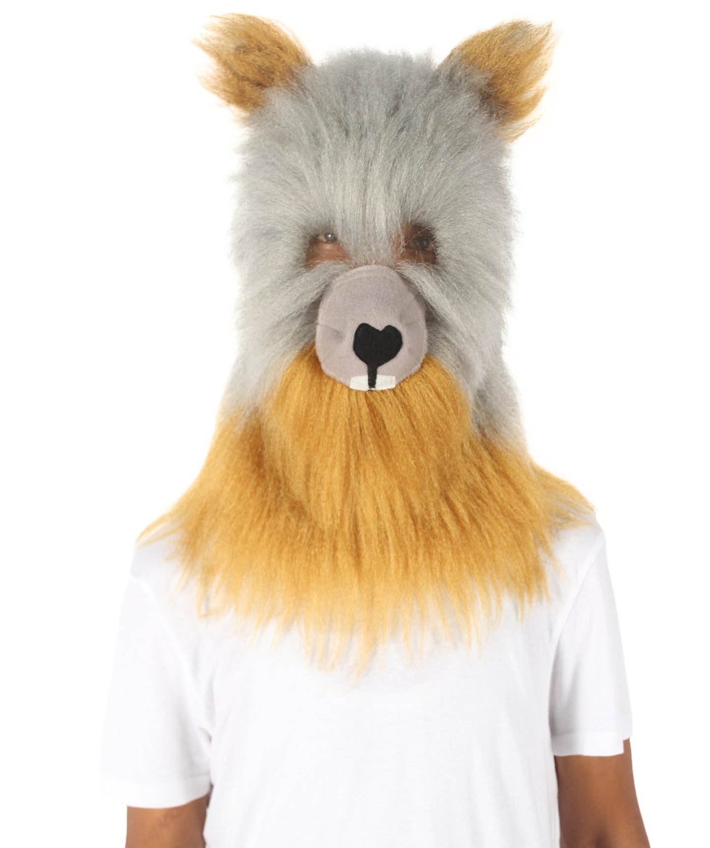 HPO Grey and Brown Squirrel Wig with Mask