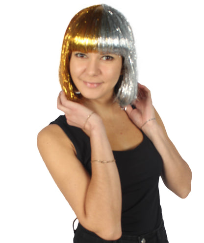 Gold and Silver Bob Tinsel Wig