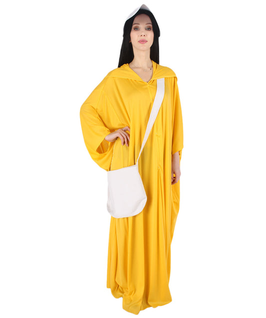 Women's Robe Handmaid with Bag and Bonnet Costume | Orange Fancy Costume