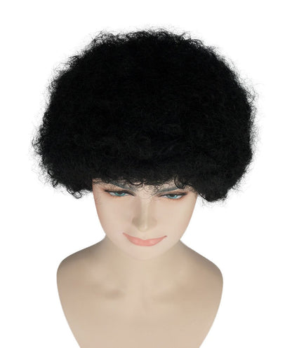 Black Afro Unisex Wig | Jumbo Super Size Halloween Wig | Premium Breathable Capless Cap