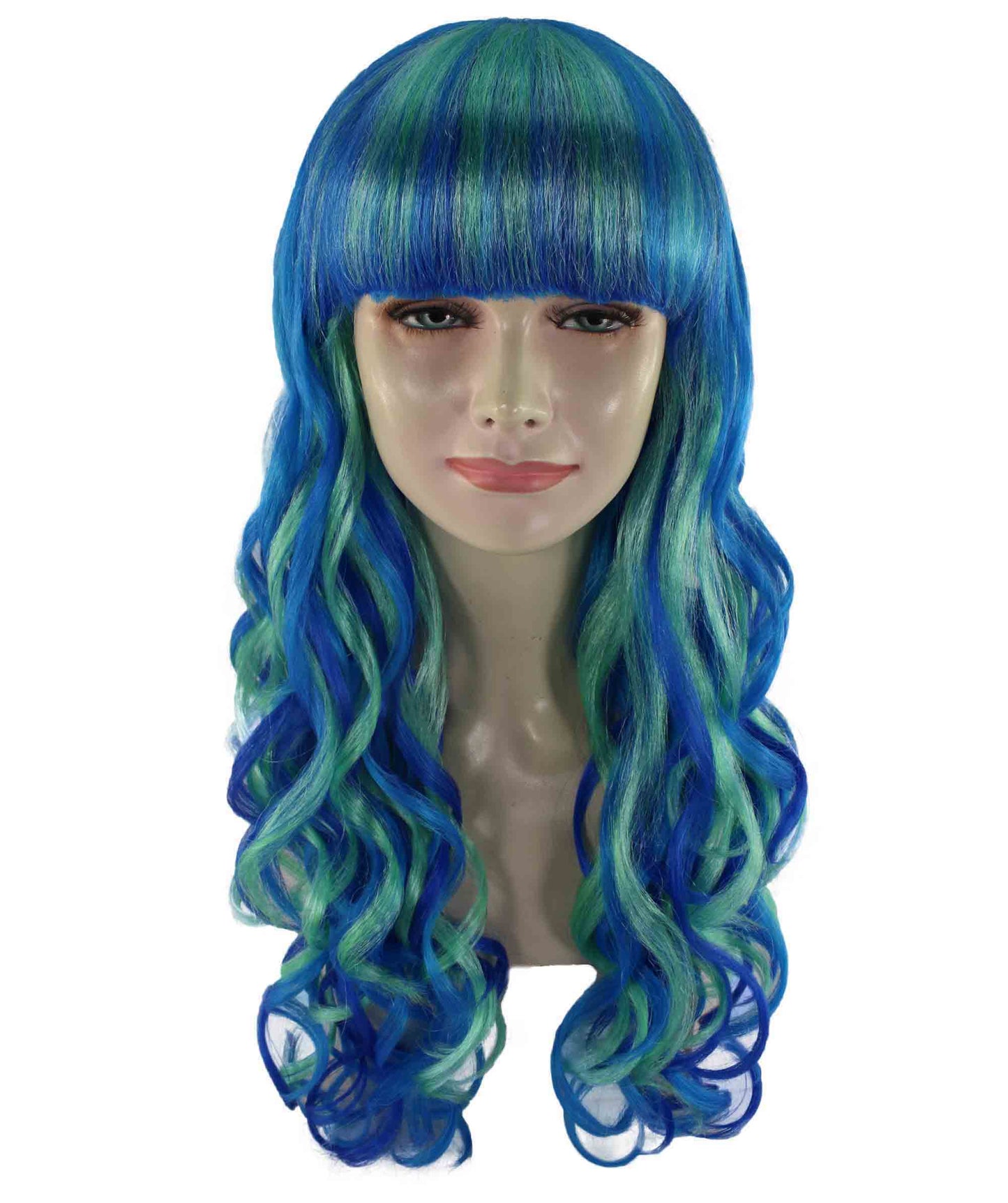 blue wavy wig