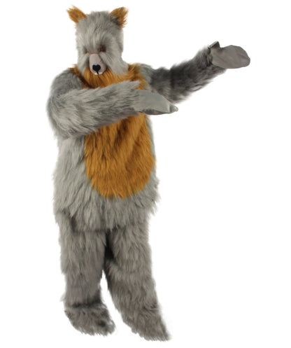 HPO Grey and Brown Squirrel Costume with Mask and Tail  - Long Breathable Synthetic Fibers Bundle