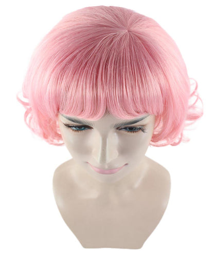 Pink Womens Wig | Coral Pink  TV/Movie Party Ready Halloween Wig | Premium Breathable Capless Cap