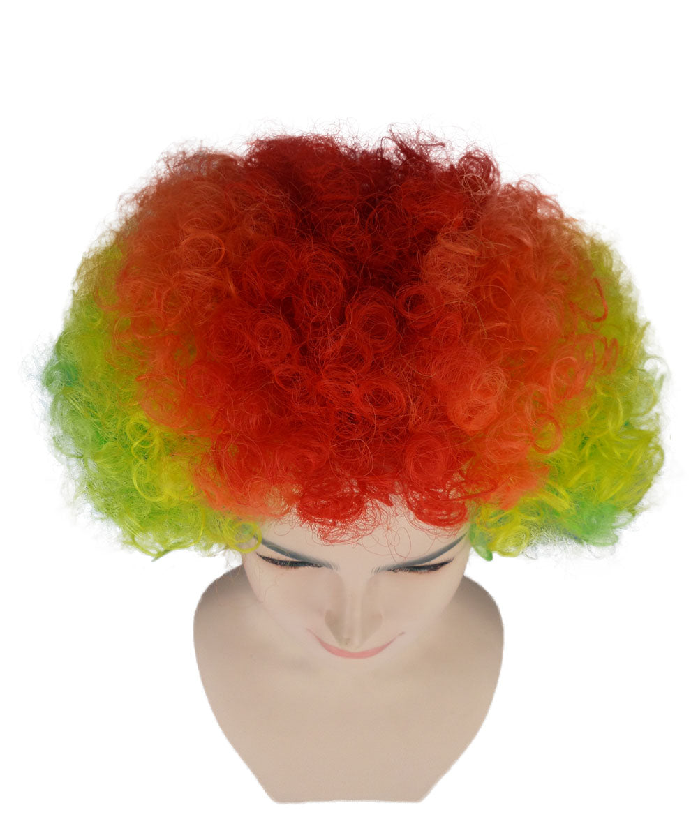 rainbow afro clown wig