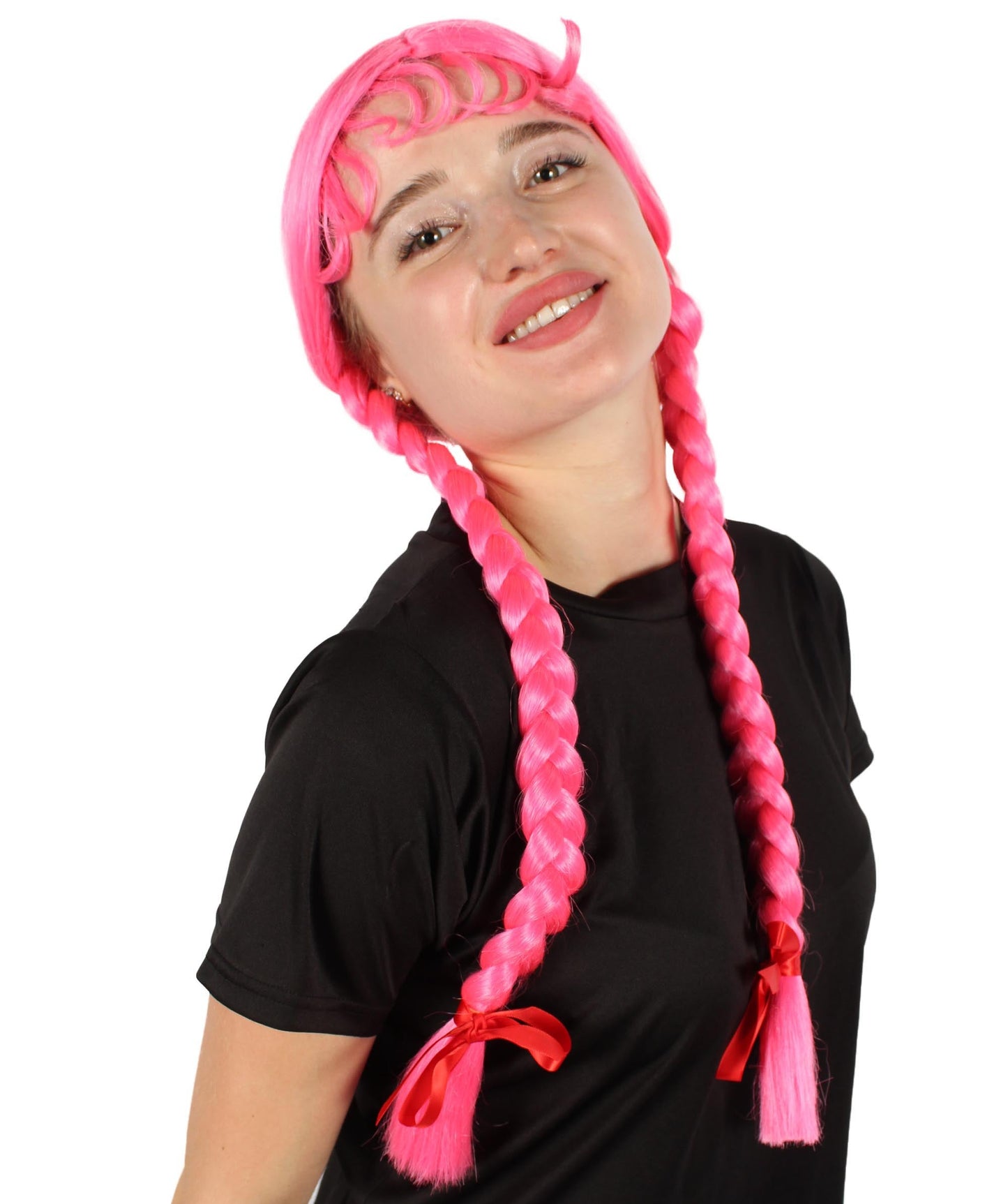 Dark Pink Multiple Colors Option Long Braided Wig