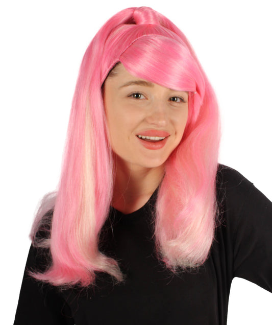 Women's Rapper Pink Ponytail Wig
