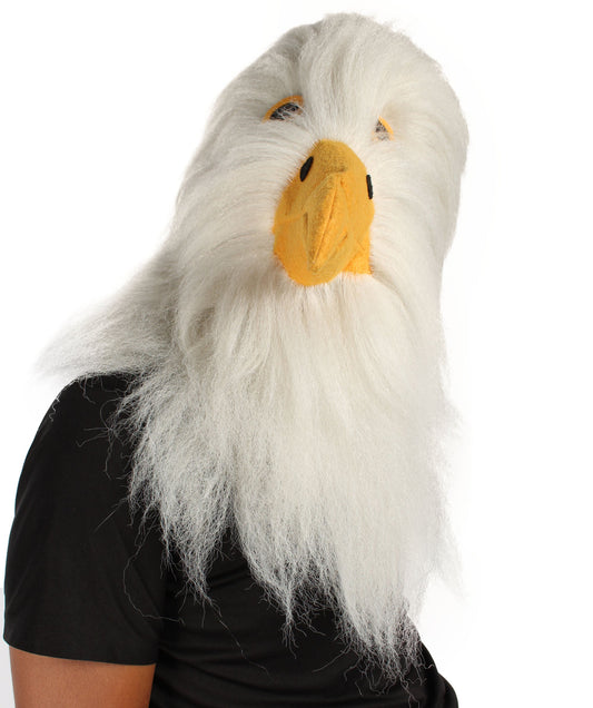 HPO White Eagle Wig with Mask  - Long Synthetic Fibers