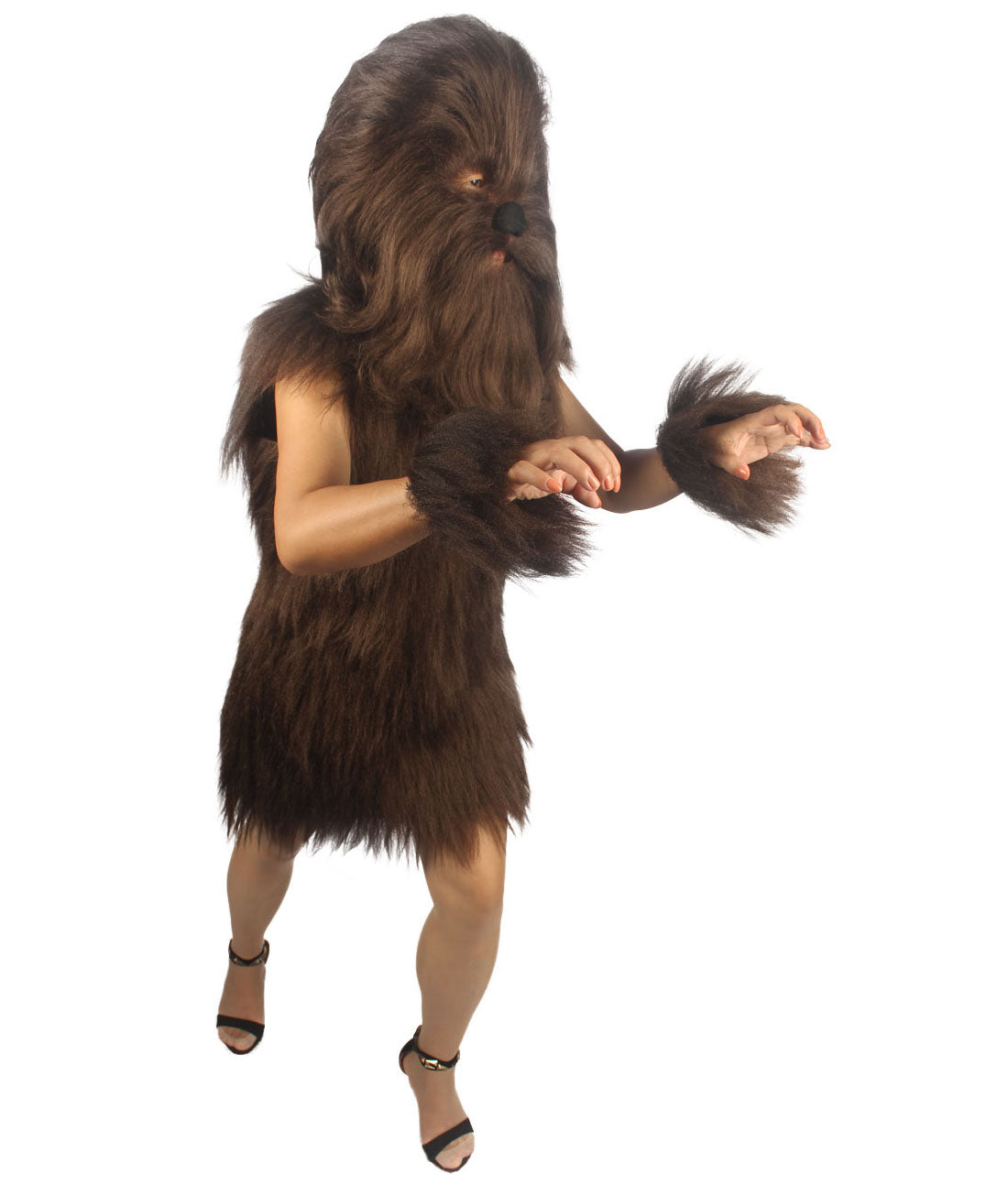 Dark Brown Hairy Warrior Ape Military Leader Costume