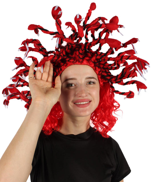 Red  Greek Mythology Medusa Snake Wig