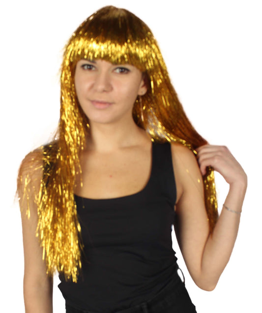 Gold Long Tinsel Wig