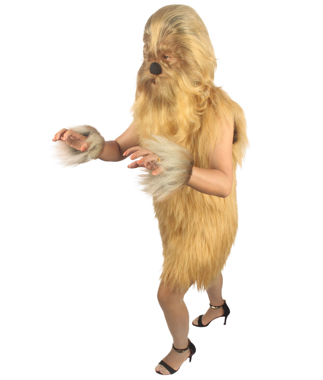 Light Brown Hairy Warrior Ape Military Leader Costume