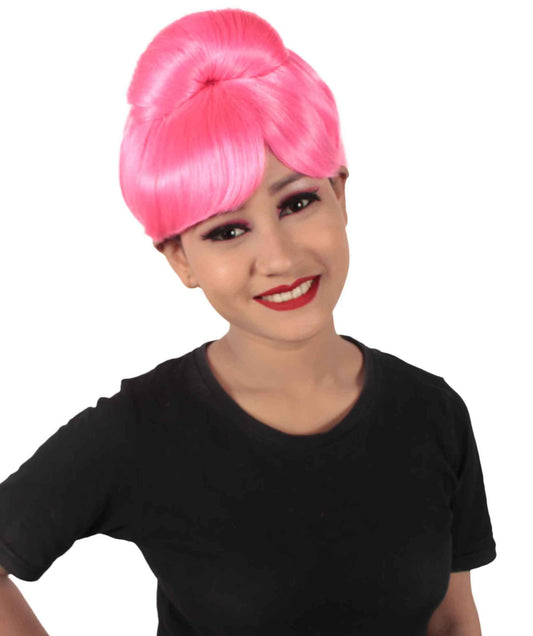 Dark Pink TV/ Movie Bun Wig