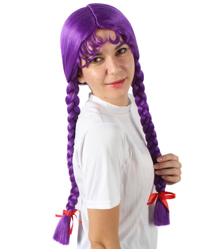 Purple Multiple Colors Option Long Braided Wig