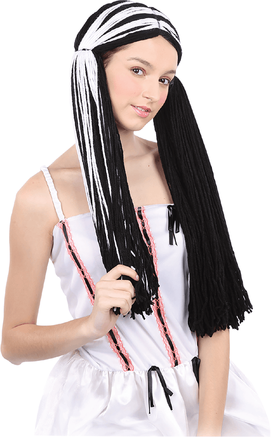 Rag Doll Black  & White Wig
