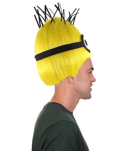 Animation Yellow Men's Wigs | Short Yellow Fancy Wig | Premium Breathable Capless Cap