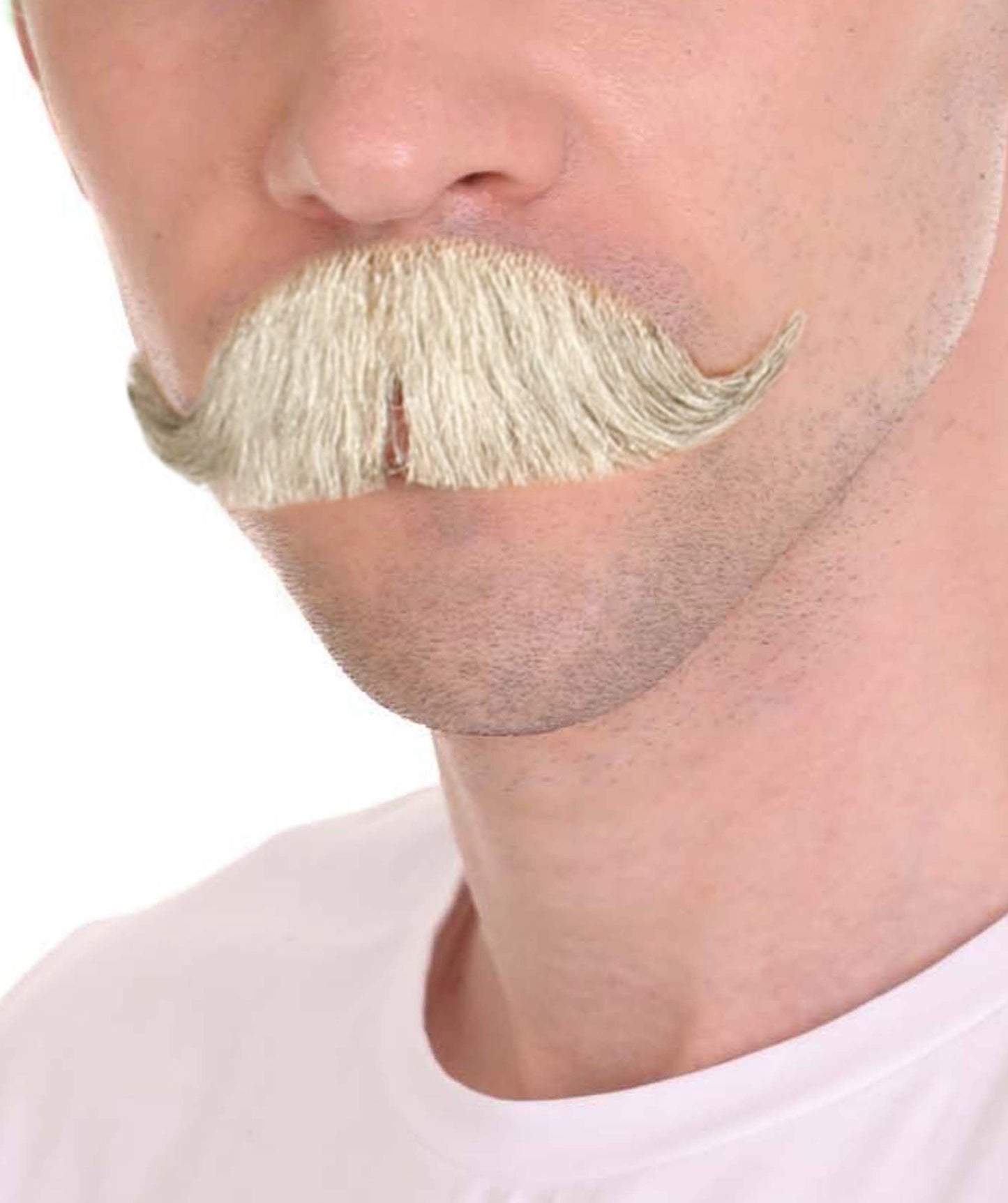 Men's Handlebar Style Mustache Set | White Fancy Facial Hair