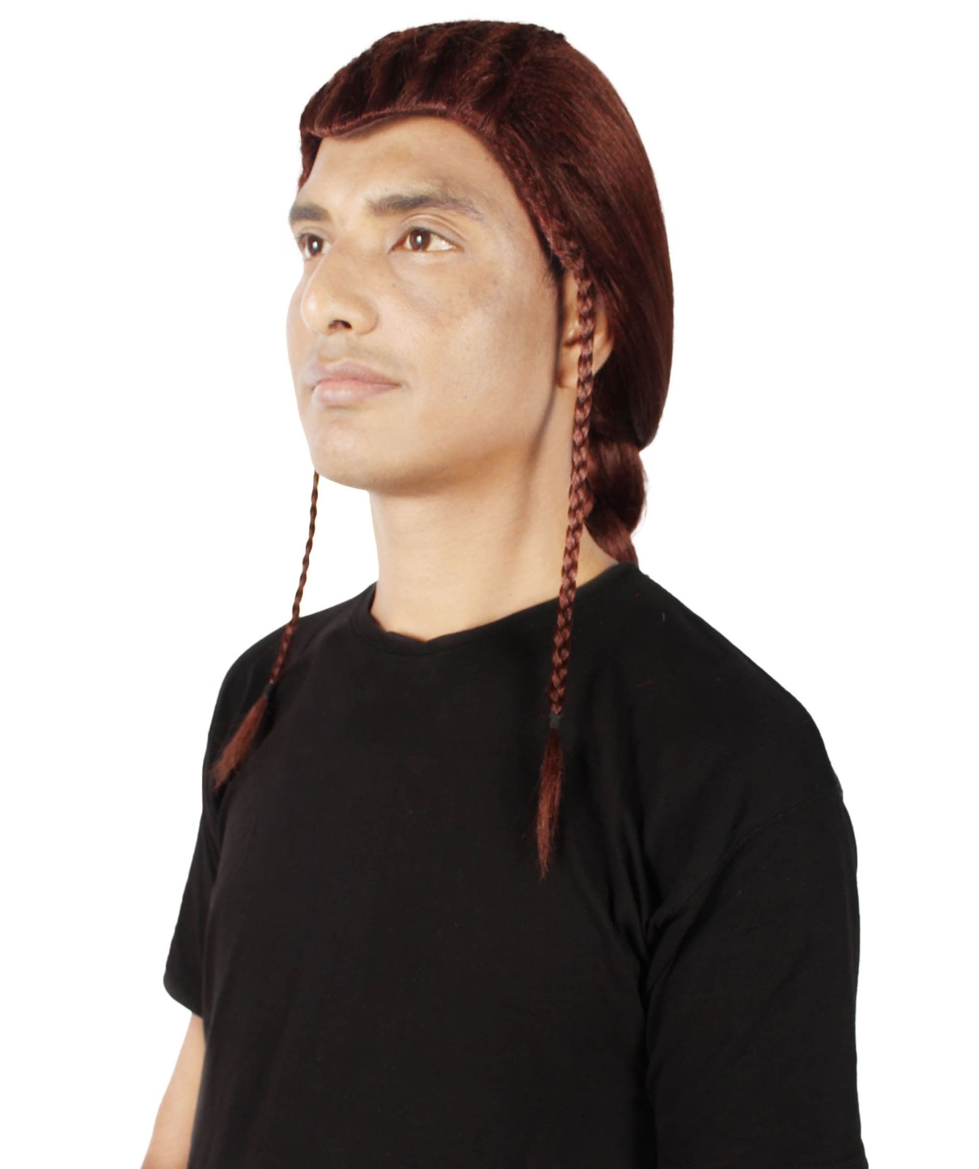  Men's Humanoid Warrior Braided Dark Auburn Wig