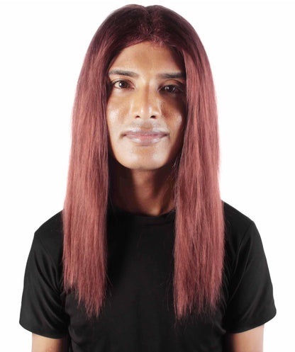 Burgundy Rainbow Rapper Wig 