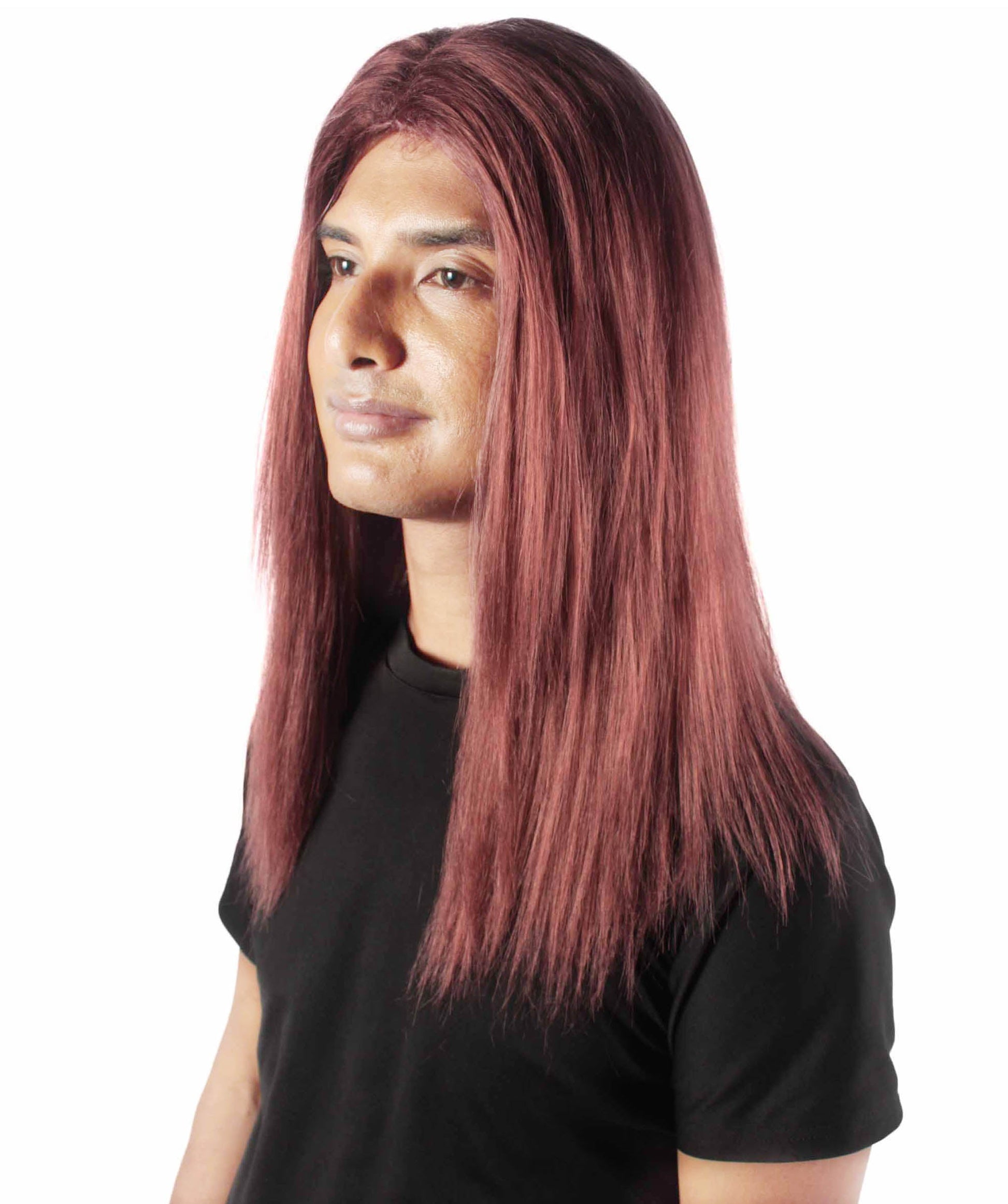 Burgundy Rainbow Rapper Wig 