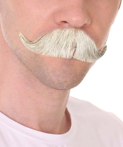 Men's Handlebar Style Mustache Set | White Fancy Facial Hair