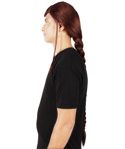  Men's Humanoid Warrior Braided Dark Auburn Wig