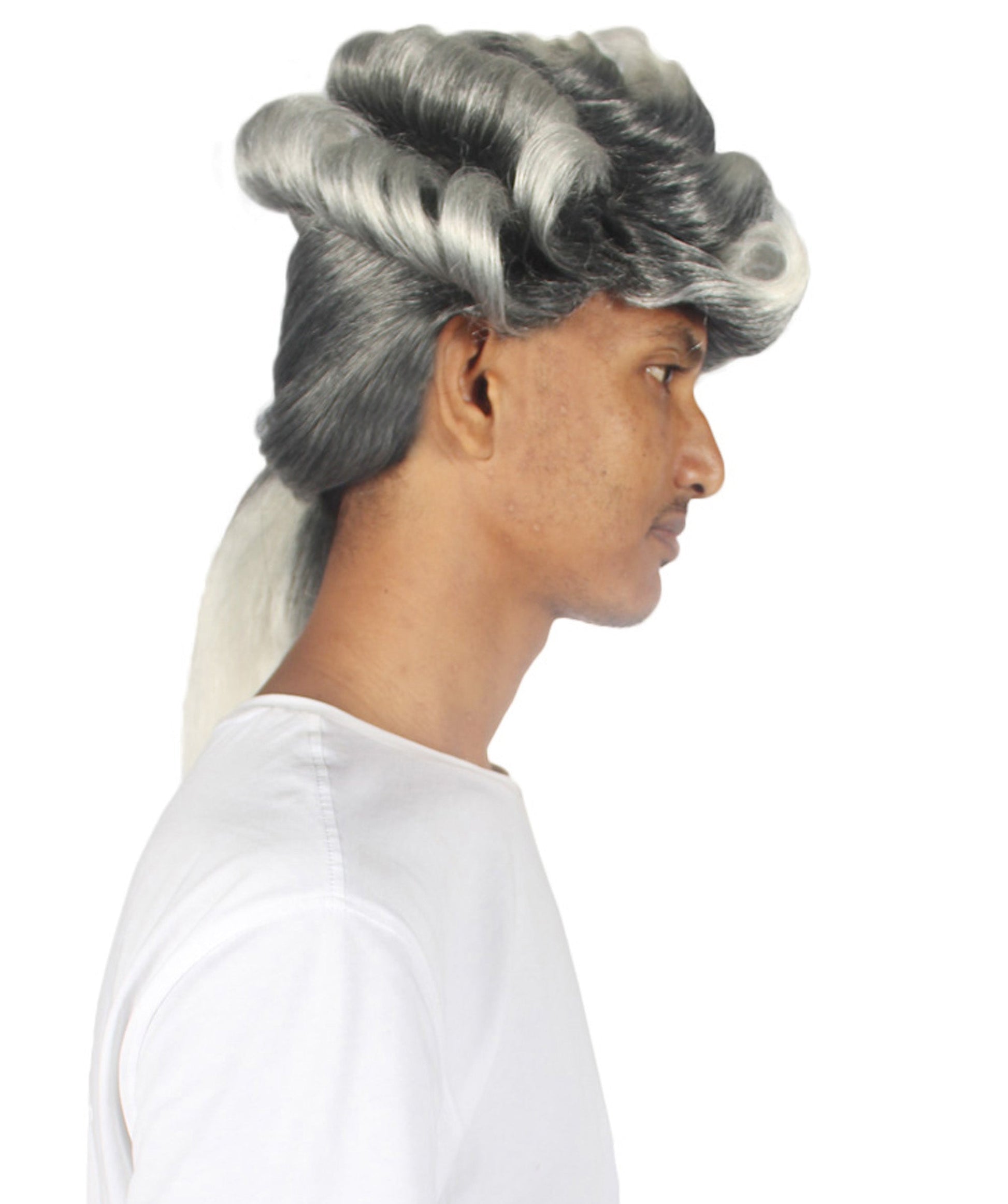 Colonial Long Grey Historical Wig