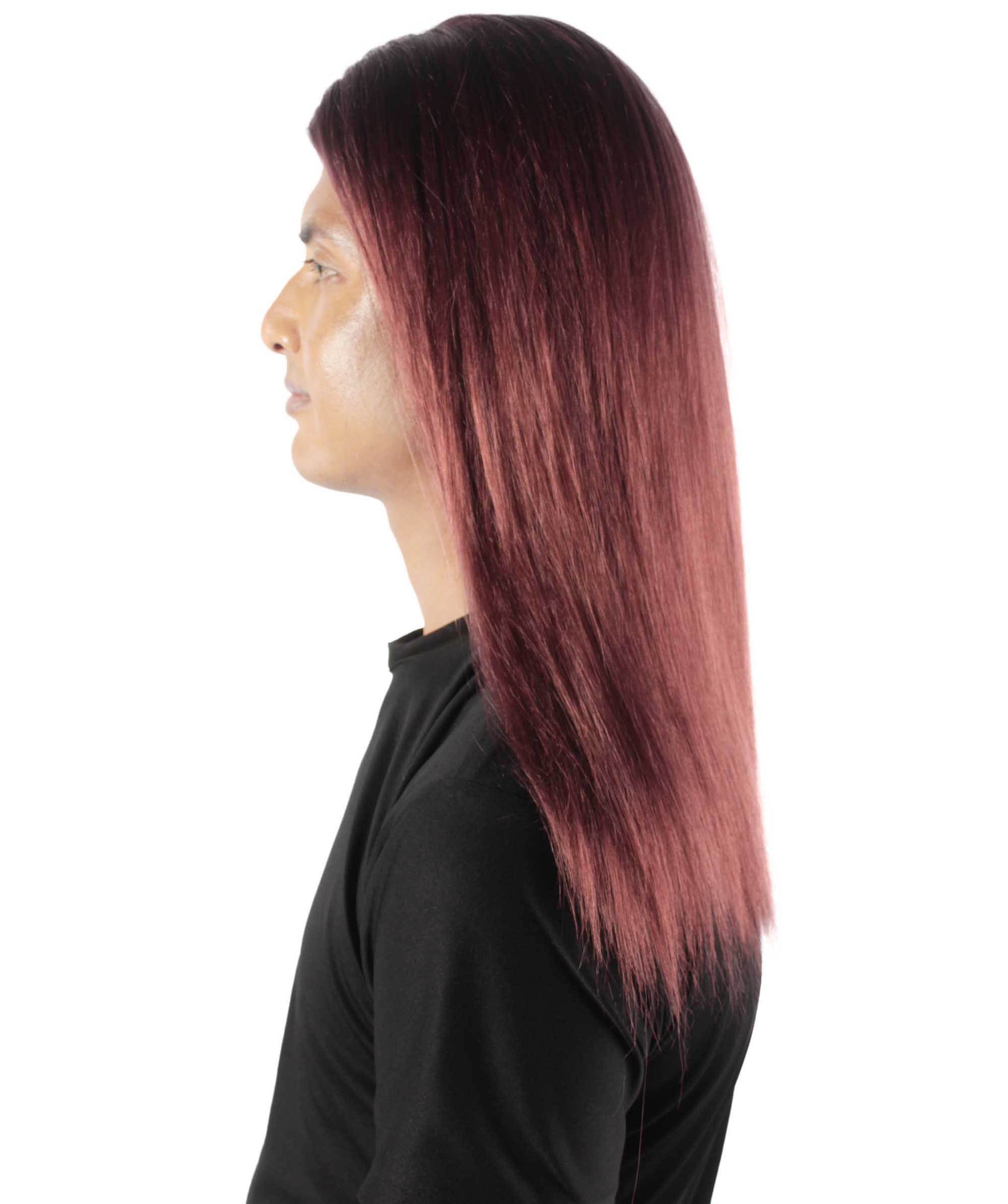 Burgundy Rainbow Rapper Wig 