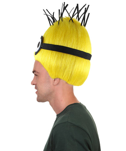 Animation Yellow Men's Wigs | Short Yellow Fancy Wig | Premium Breathable Capless Cap