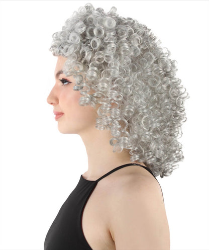 Dark Grey Women's Royalty Queen Curly Wig