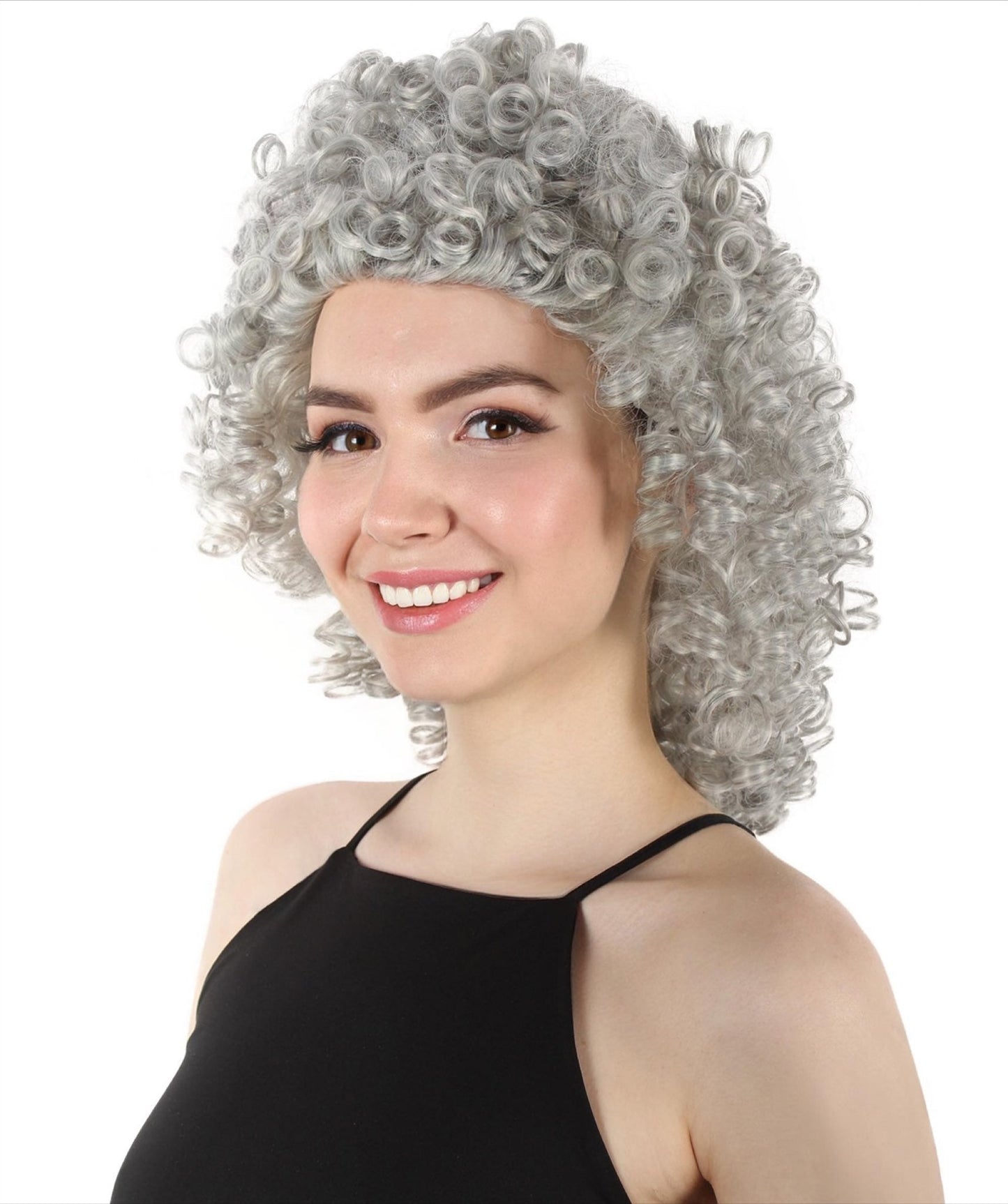 Dark Grey Women's Royalty Queen Curly Wig