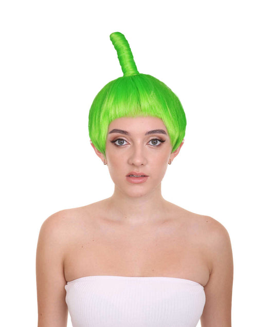 Animation Creature Mens Wig | Green Sexy Fancy Party Halloween Wig | Premium Breathable Capless Cap