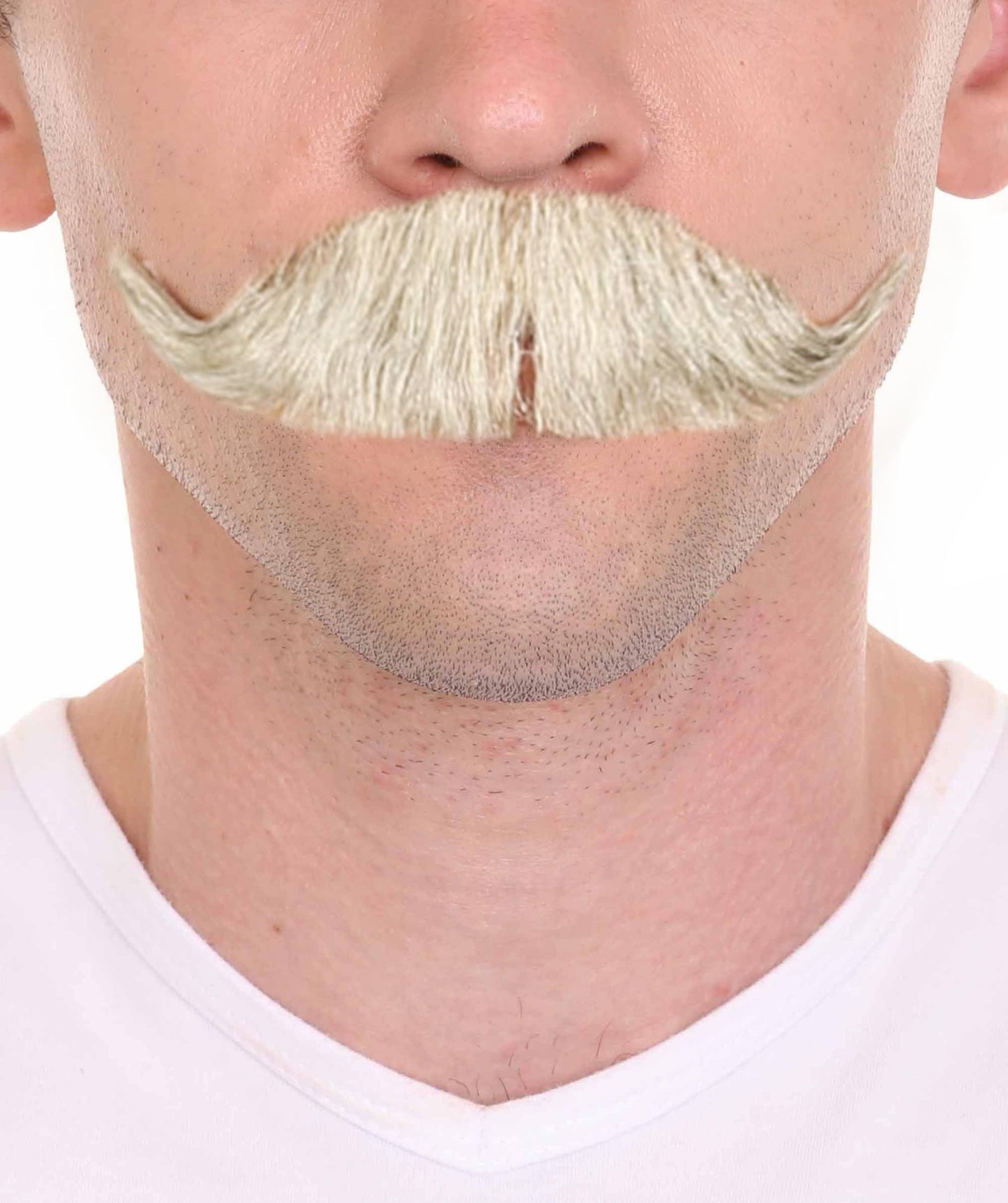 Men's Handlebar Style Mustache Set | White Fancy Facial Hair