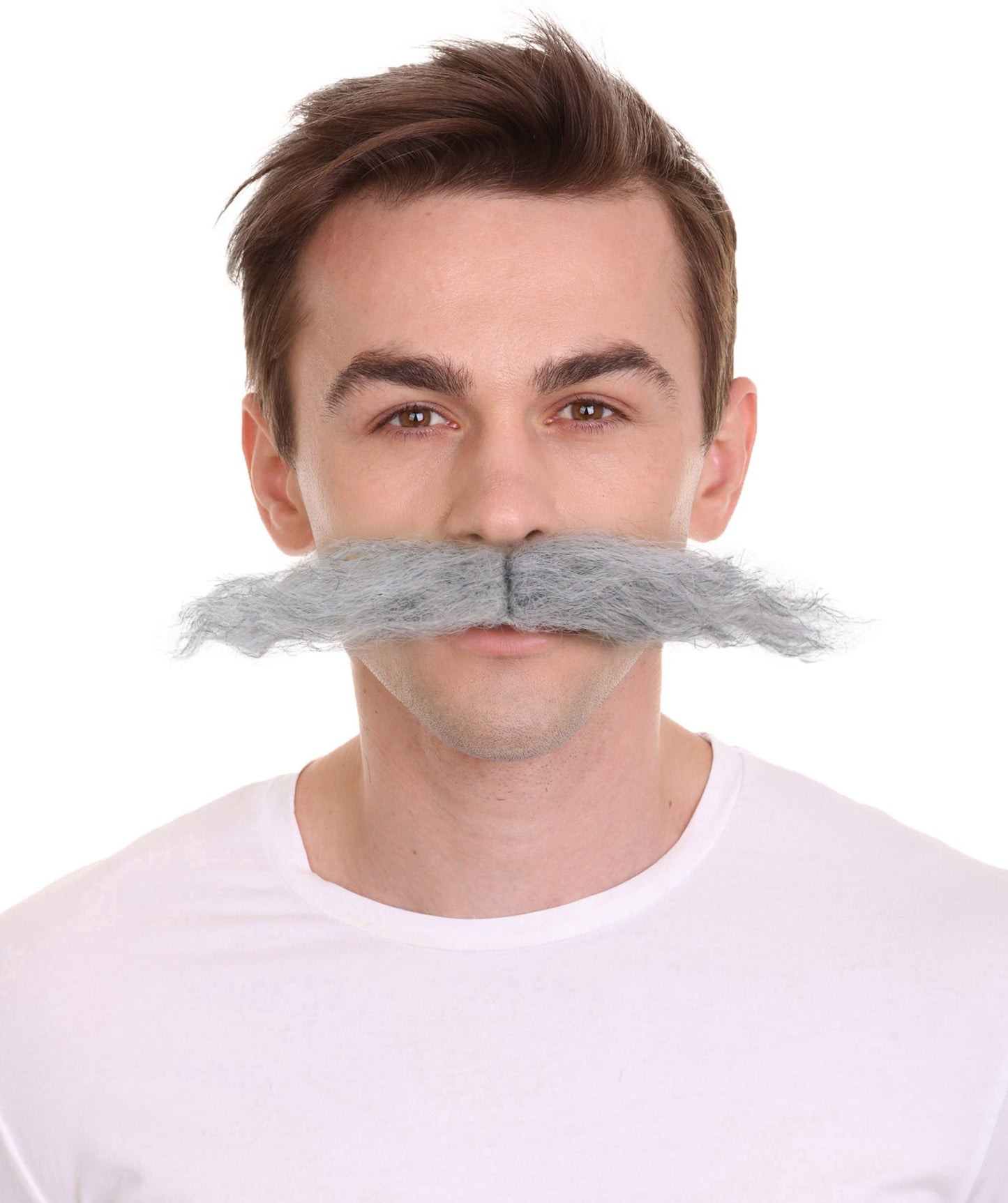 Men's Doctor Video Game Supervillain Long Curly Mustache| Multiple Color Options