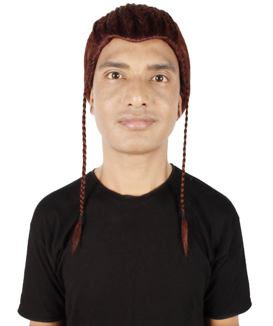  Men's Humanoid Warrior Braided Dark Auburn Wig