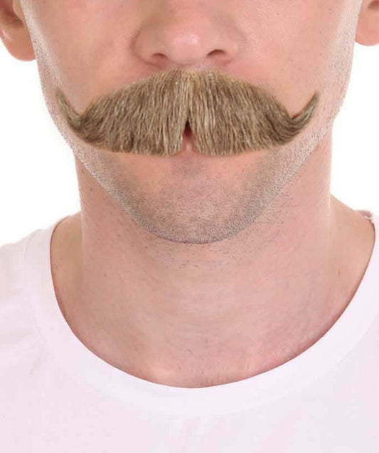 Men's Handlebar Style mustache Set | Brown Fancy Facial Hair