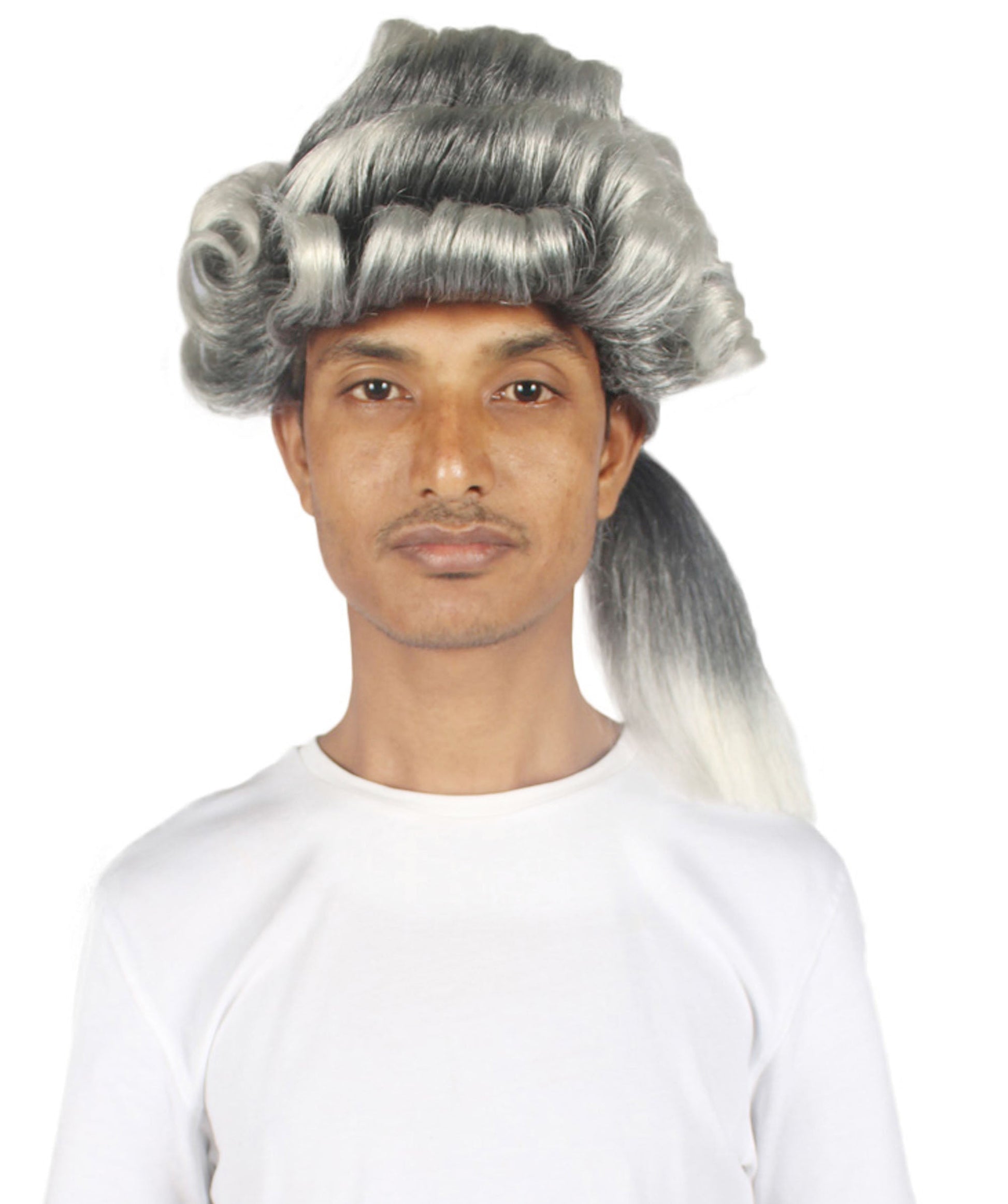 Colonial Long Grey Historical Wig