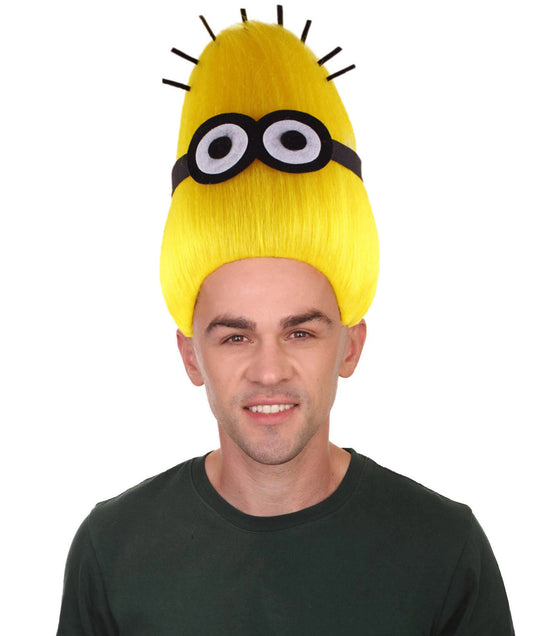 Animation Men's Troll | Short Yellow Cartoon Wig | Premium Breathable Capless Cap