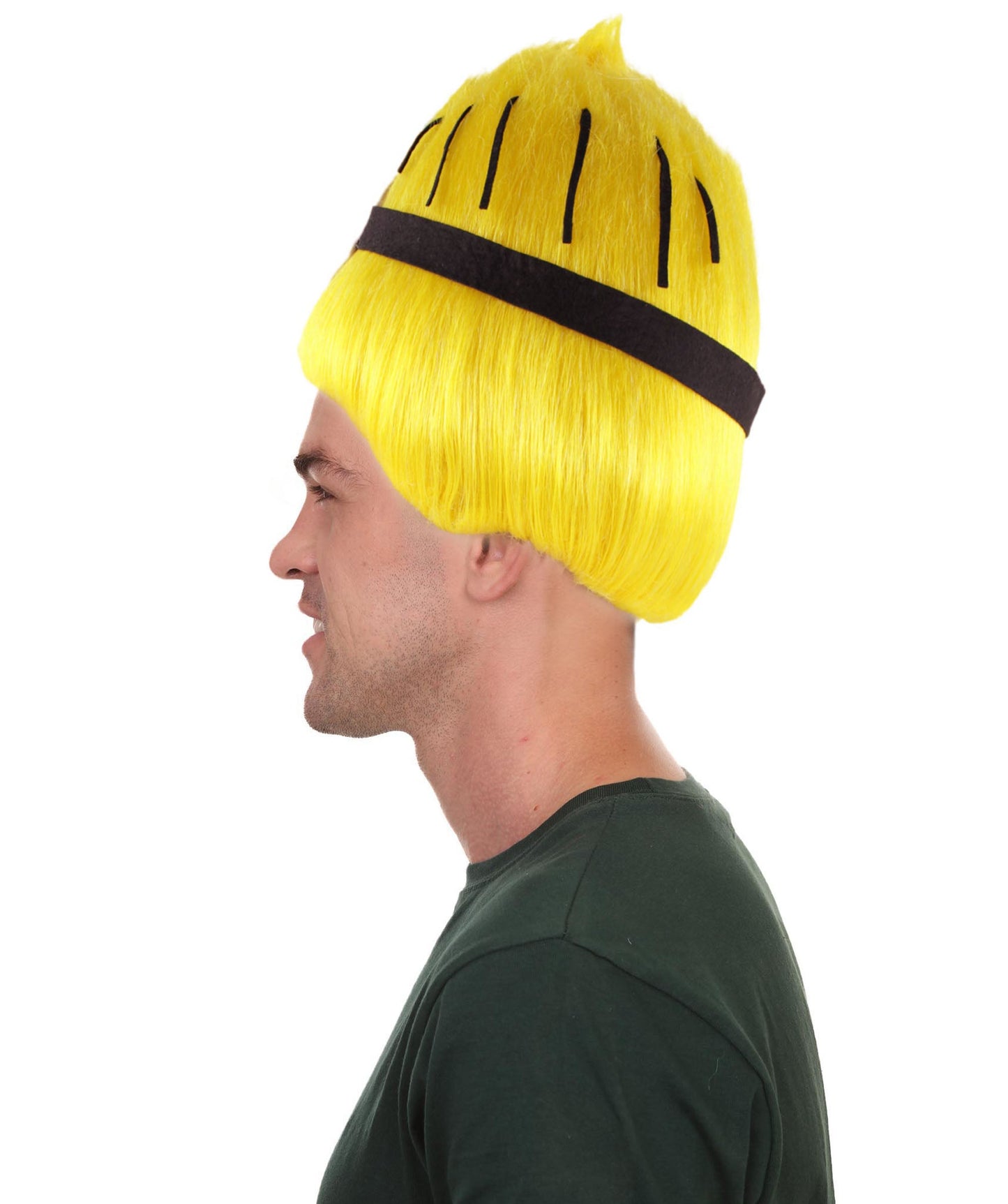 Animation Yellow Mens Wig | Yellow Cartoon Wig | Premium Breathable Capless Cap