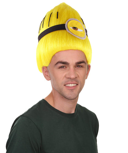 Animation Yellow Mens Wig | Yellow Cartoon Wig | Premium Breathable Capless Cap