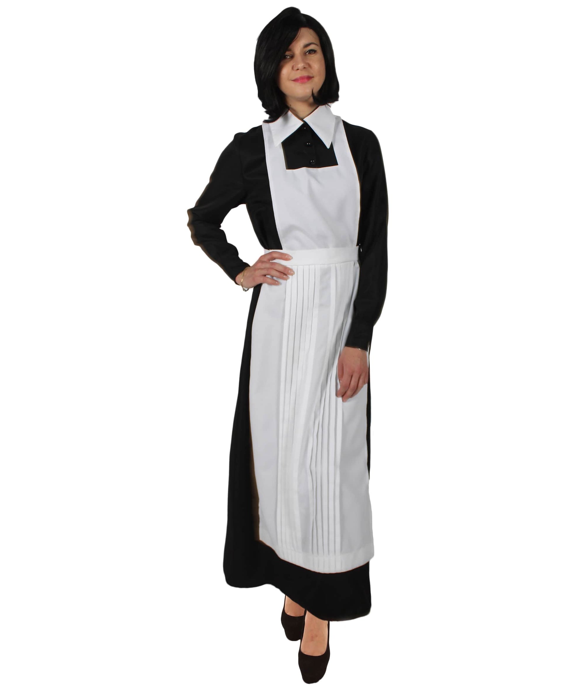 Women’s 55” Long Black and White Anime Movie Maid Costume