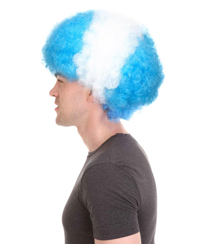 sky blue afro wig