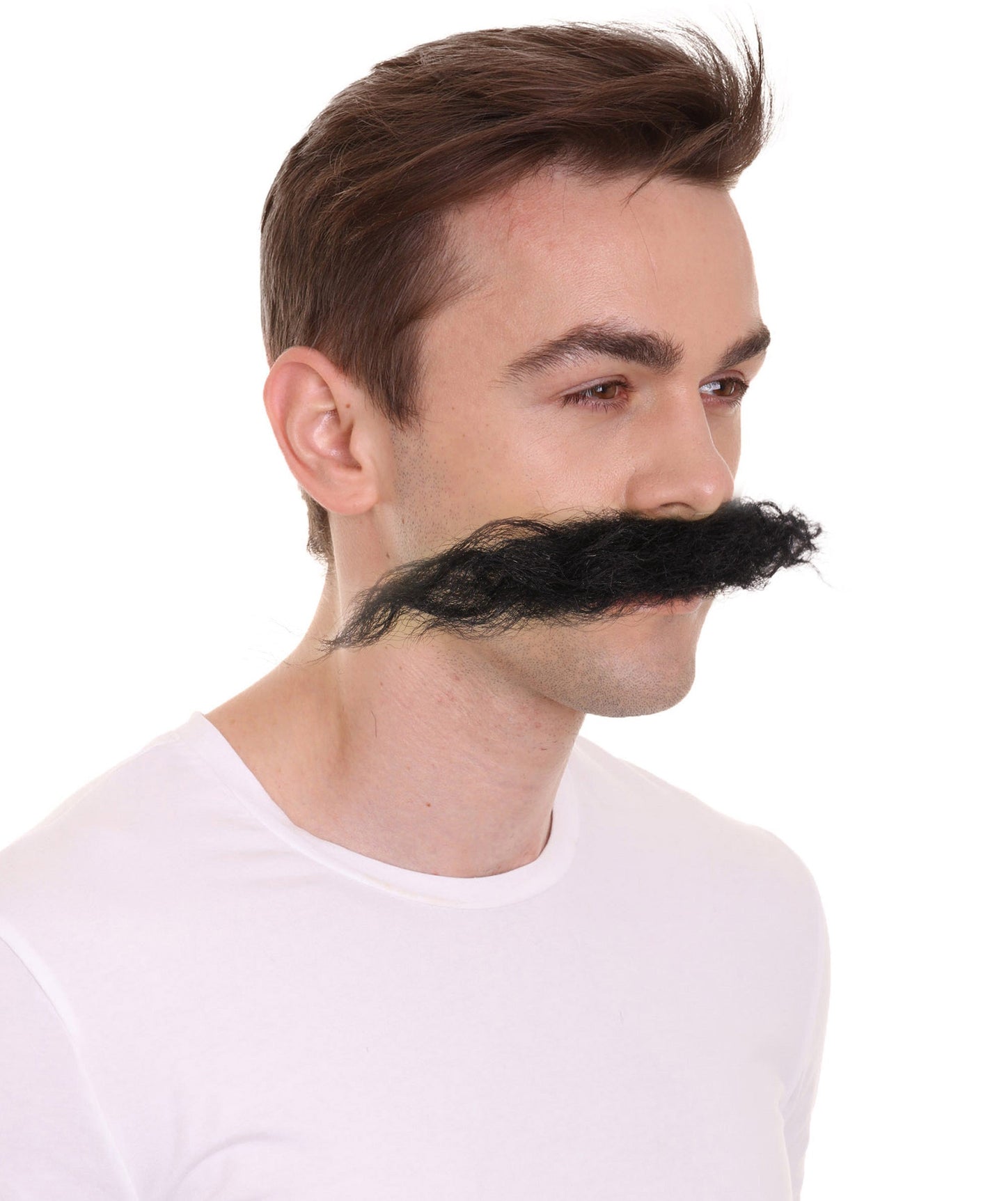 Men's Doctor Video Game Supervillain Long Curly Mustache| Multiple Color Options