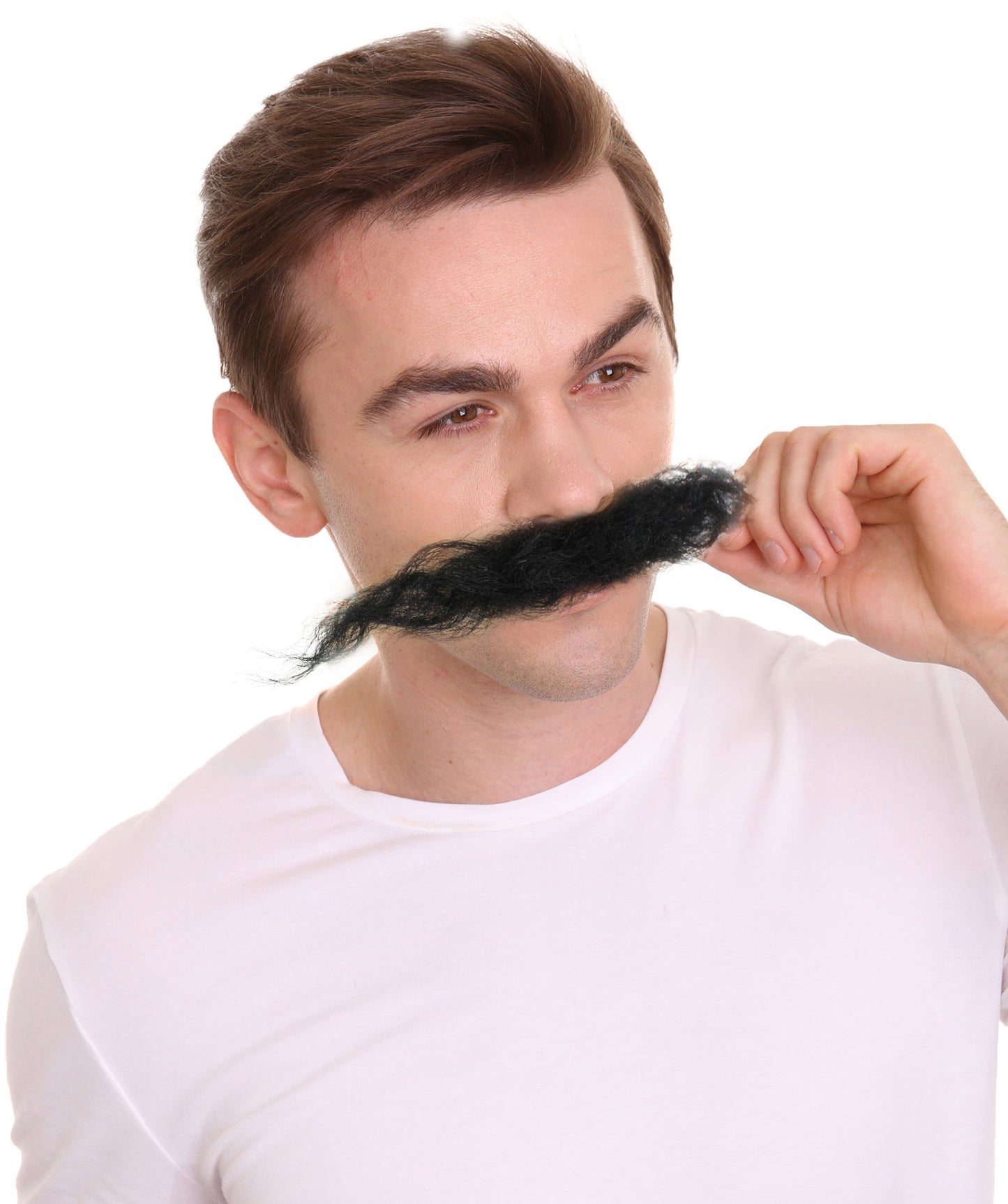 Men's Doctor Video Game Supervillain Long Curly Mustache| Multiple Color Options