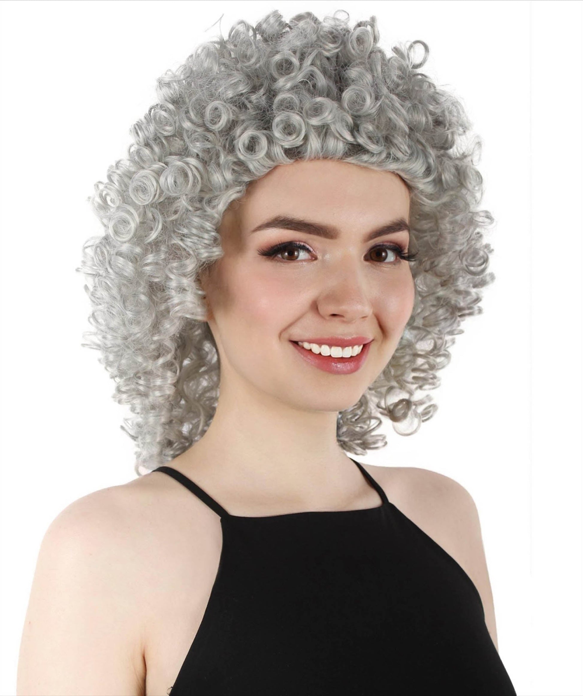 Dark Grey Women's Royalty Queen Curly Wig